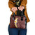 Oxblood Tropical Plumeria With Galaxy Polynesian Art Shoulder Handbag