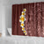 Oxblood Tropical Plumeria With Galaxy Polynesian Art Shower Curtain