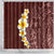 Oxblood Tropical Plumeria With Galaxy Polynesian Art Shower Curtain