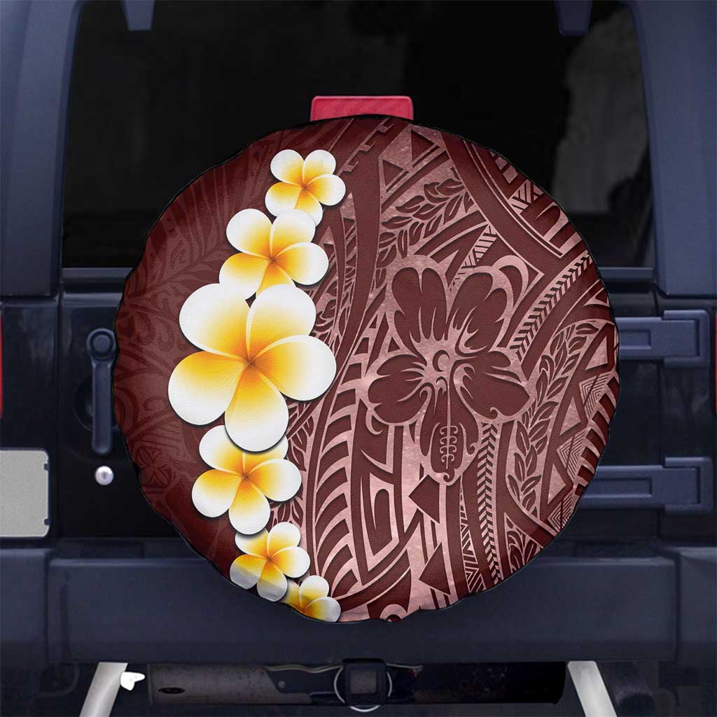 Oxblood Tropical Plumeria With Galaxy Polynesian Art Spare Tire Cover LT14 - Polynesian Pride