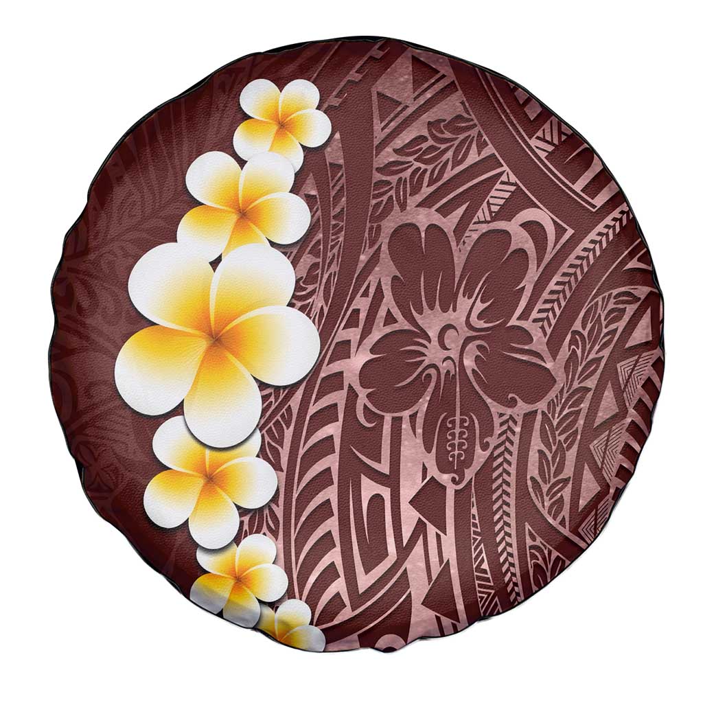 Oxblood Tropical Plumeria With Galaxy Polynesian Art Spare Tire Cover LT14 - Polynesian Pride