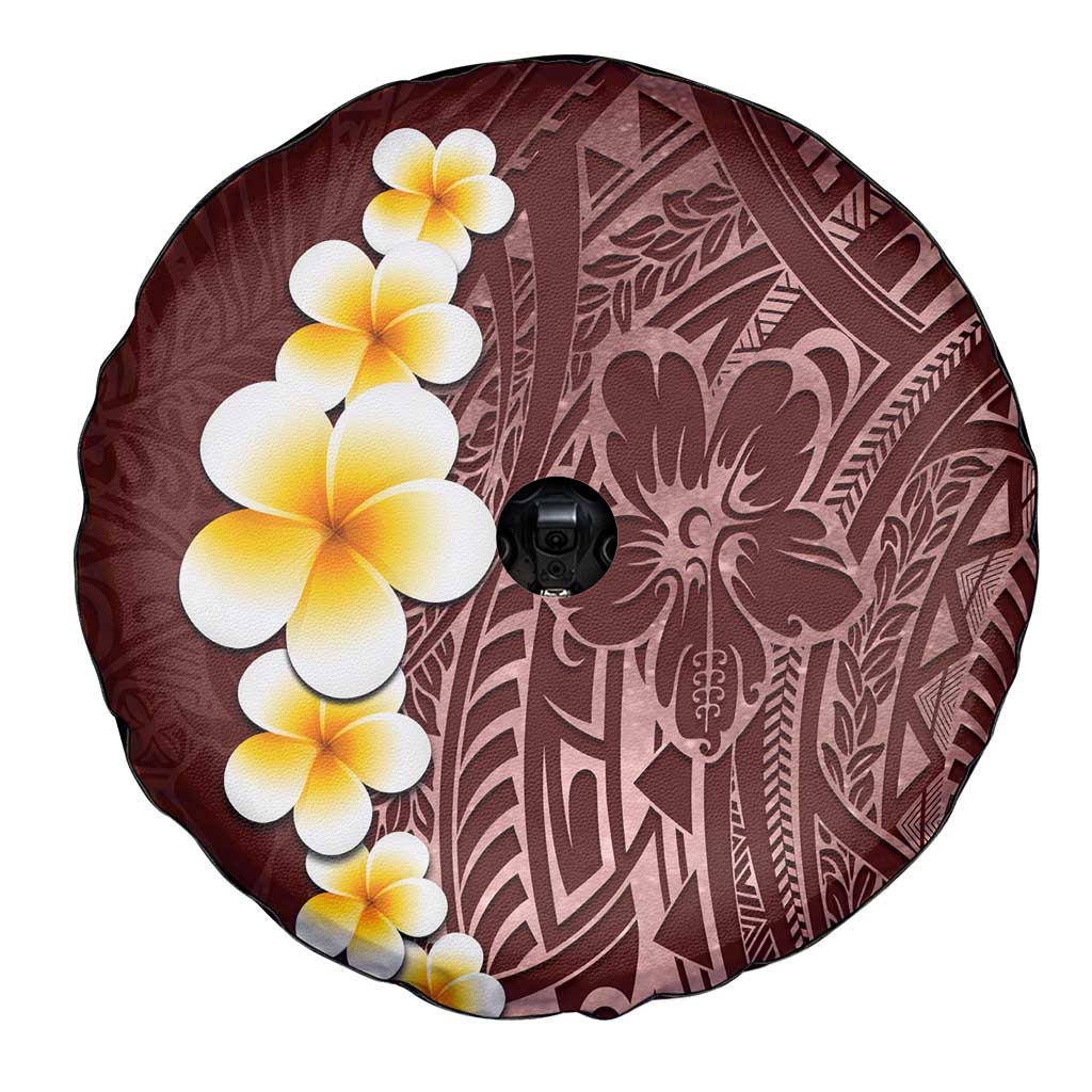 Oxblood Tropical Plumeria With Galaxy Polynesian Art Spare Tire Cover LT14 - Polynesian Pride