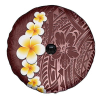 Oxblood Tropical Plumeria With Galaxy Polynesian Art Spare Tire Cover LT14 - Polynesian Pride
