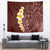 Oxblood Tropical Plumeria With Galaxy Polynesian Art Tapestry