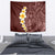 Oxblood Tropical Plumeria With Galaxy Polynesian Art Tapestry