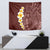 Oxblood Tropical Plumeria With Galaxy Polynesian Art Tapestry