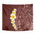 Oxblood Tropical Plumeria With Galaxy Polynesian Art Tapestry