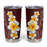 Oxblood Tropical Plumeria With Galaxy Polynesian Art Tumbler Cup LT14 Oxblood - Polynesian Pride