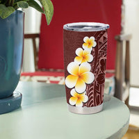 Oxblood Tropical Plumeria With Galaxy Polynesian Art Tumbler Cup LT14 - Polynesian Pride