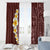 Oxblood Tropical Plumeria With Galaxy Polynesian Art Window Curtain