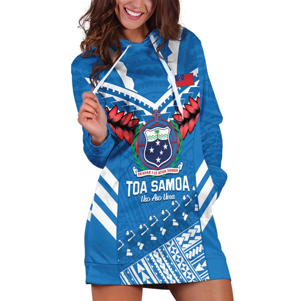 Custom Toa Samoa Rugby Hoodie Dress Samoan Siva Tau Uso Aso Uma