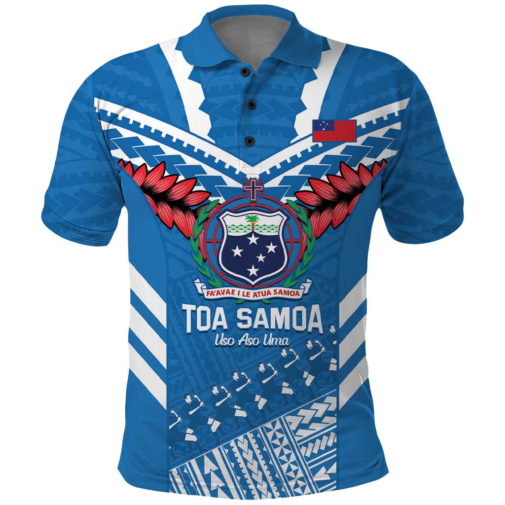 Custom Toa Samoa Rugby Polo Shirt Samoan Siva Tau Uso Aso Uma