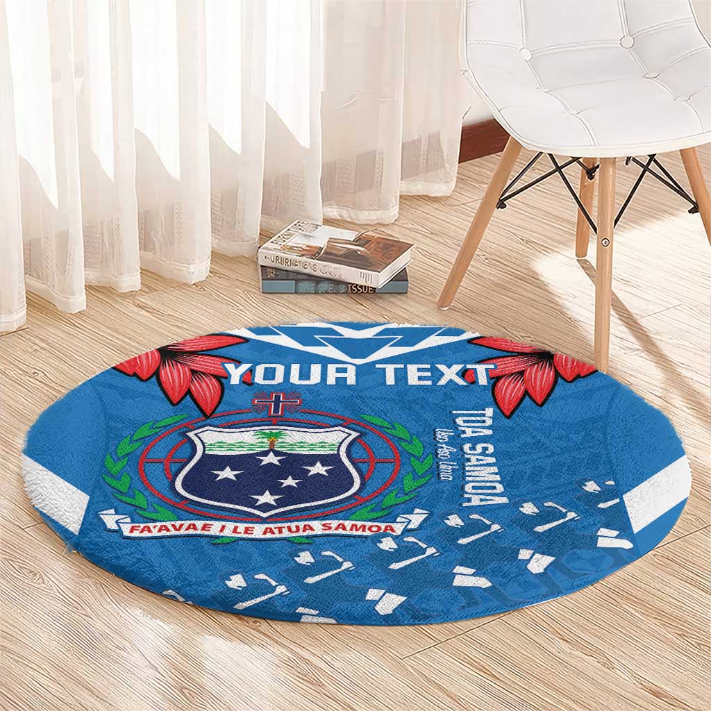 Custom Toa Samoa Rugby Round Carpet Samoan Siva Tau Uso Aso Uma