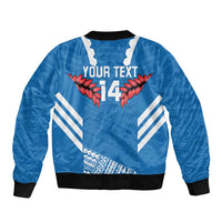 Custom Toa Samoa Rugby Sleeve Zip Bomber Jacket Samoan Siva Tau Uso Aso Uma
