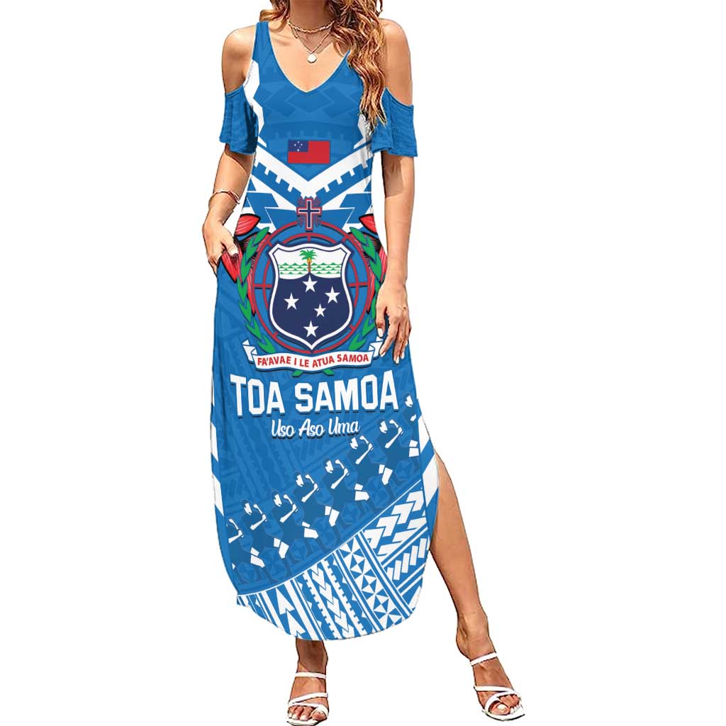 Custom Toa Samoa Rugby Summer Maxi Dress Samoan Siva Tau Uso Aso Uma