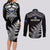 New Zealand Silver Fern Rugby Couples Matching Long Sleeve Bodycon Dress and Long Sleeve Button Shirts Go All Black 2023 World Cup LT14 - Polynesian Pride