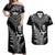 New Zealand Silver Fern Rugby Couples Matching Off Shoulder Maxi Dress and Hawaiian Shirt Go All Black 2023 World Cup LT14 Black - Polynesian Pride