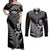 New Zealand Silver Fern Rugby Couples Matching Off Shoulder Maxi Dress and Long Sleeve Button Shirts Go All Black 2023 World Cup LT14 Black - Polynesian Pride