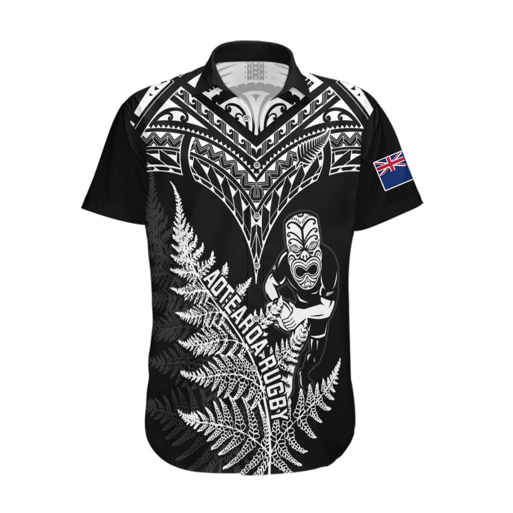 New Zealand Silver Fern Rugby Hawaiian Shirt Go All Black 2023 World Cup LT14 Black - Polynesian Pride