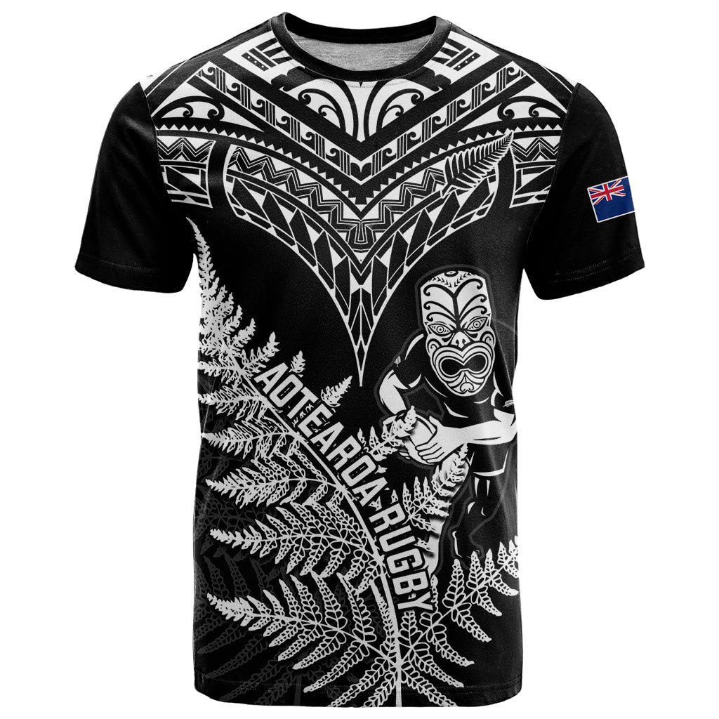 New Zealand Silver Fern Rugby T Shirt Go All Black 2023 World Cup LT14 Black - Polynesian Pride