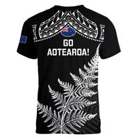 New Zealand Silver Fern Rugby Women V Neck T Shirt Go All Black 2023 World Cup LT14 - Polynesian Pride