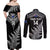 Personalised New Zealand Silver Fern Rugby Couples Matching Off Shoulder Maxi Dress and Long Sleeve Button Shirts Go All Black 2023 World Cup LT14 - Polynesian Pride