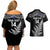 Personalised New Zealand Silver Fern Rugby Couples Matching Off Shoulder Short Dress and Hawaiian Shirt Go All Black 2023 World Cup LT14 - Polynesian Pride