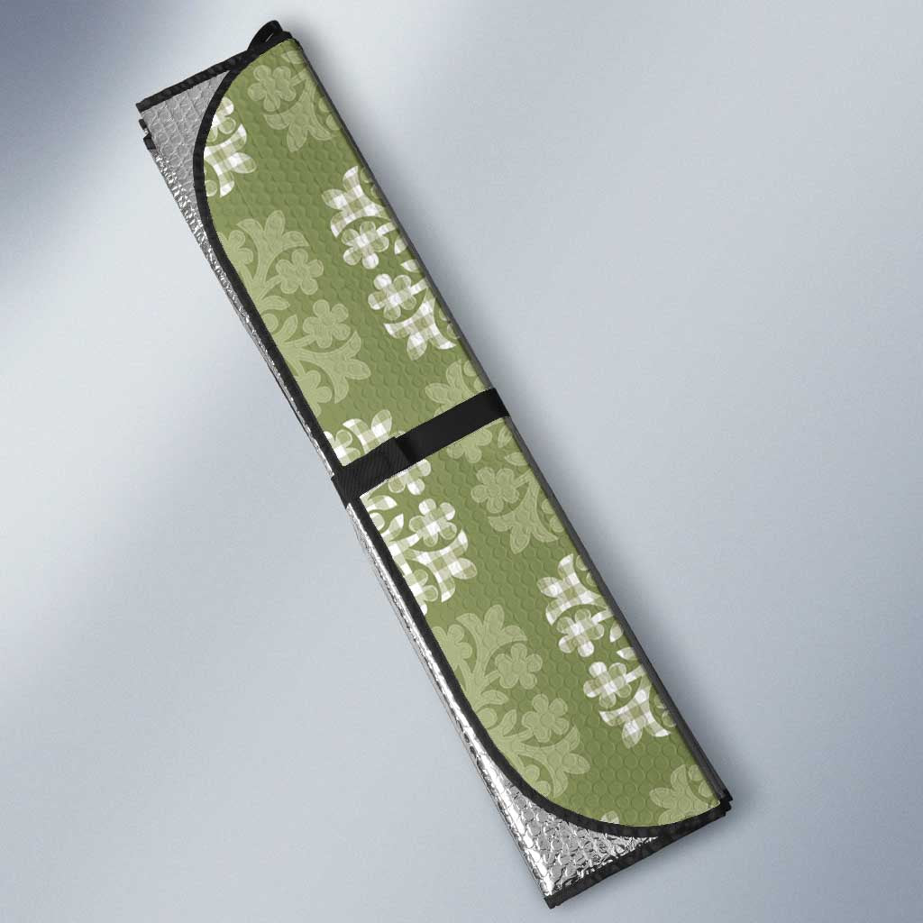 Vesuvian Green Palaka Quilt Hawaii Auto Sun Shade Traditional Hawaii-plaid Pattern - Polynesian Pride