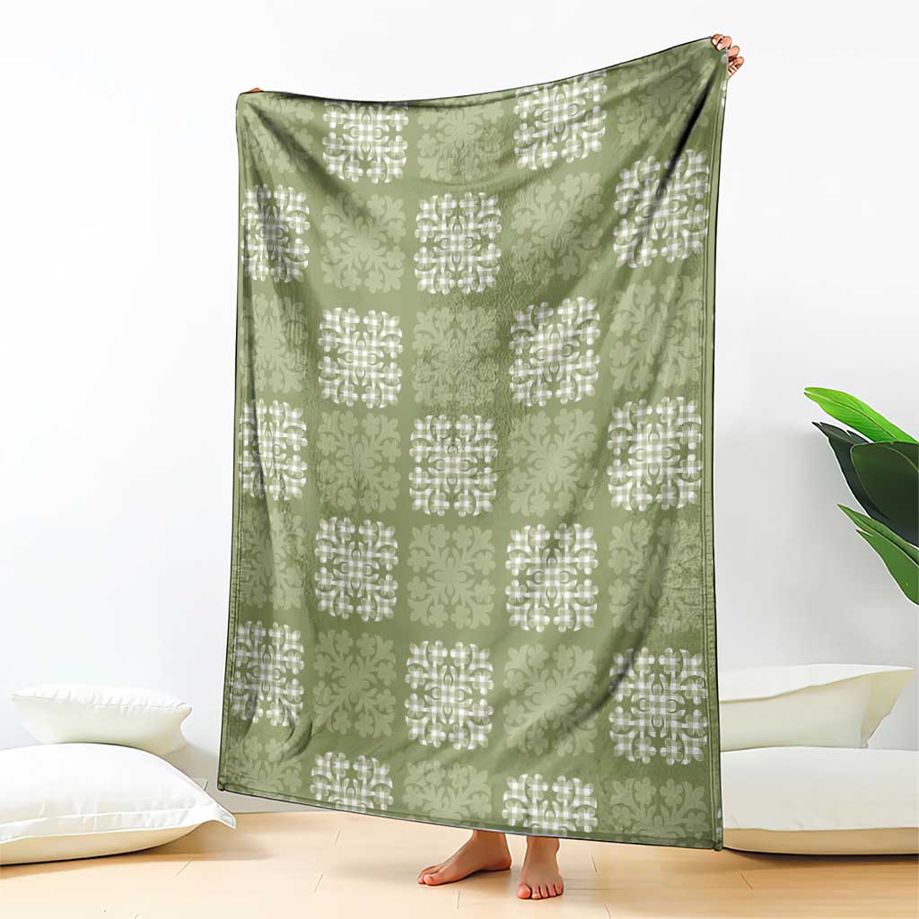 Vesuvian Green Palaka Quilt Hawaii Blanket Traditional Hawaii-plaid Pattern - Polynesian Pride