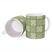 Vesuvian Green Palaka Quilt Hawaii Ceramic Mug Traditional Hawaii-plaid Pattern - Polynesian Pride