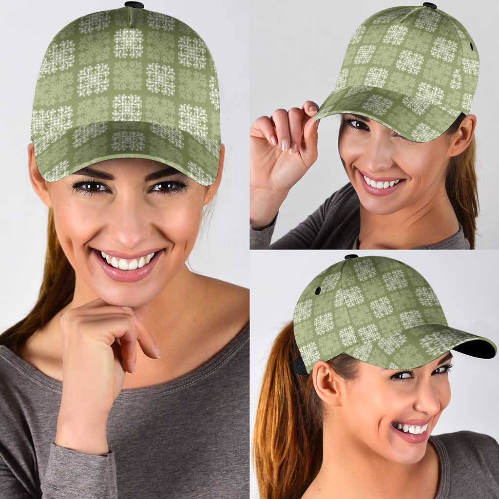 Vesuvian Green Palaka Quilt Hawaii Classic Cap Traditional Hawaii-plaid Pattern - Polynesian Pride