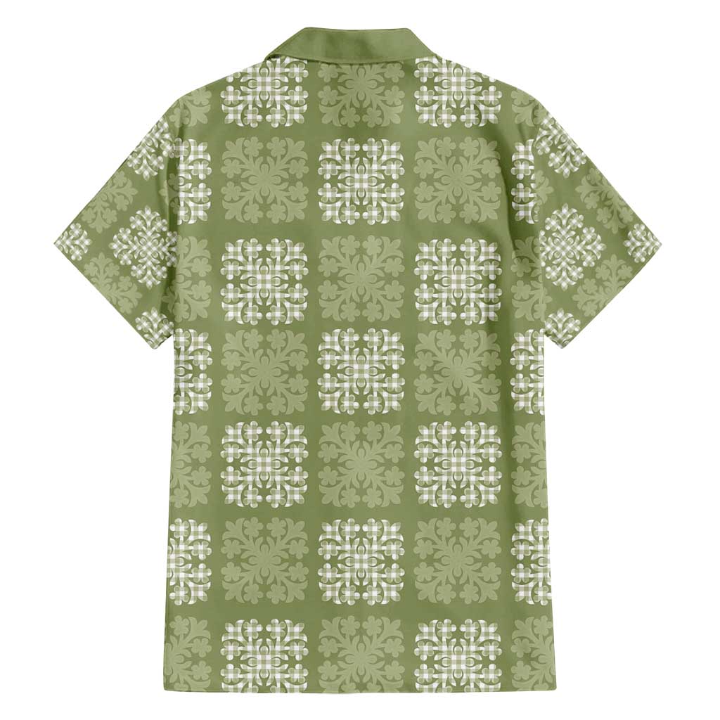 Vesuvian Green Palaka Quilt Hawaii Family Matching Tank Maxi Dress and Hawaiian Shirt Traditional Hawaii-plaid Pattern - Polynesian Pride
