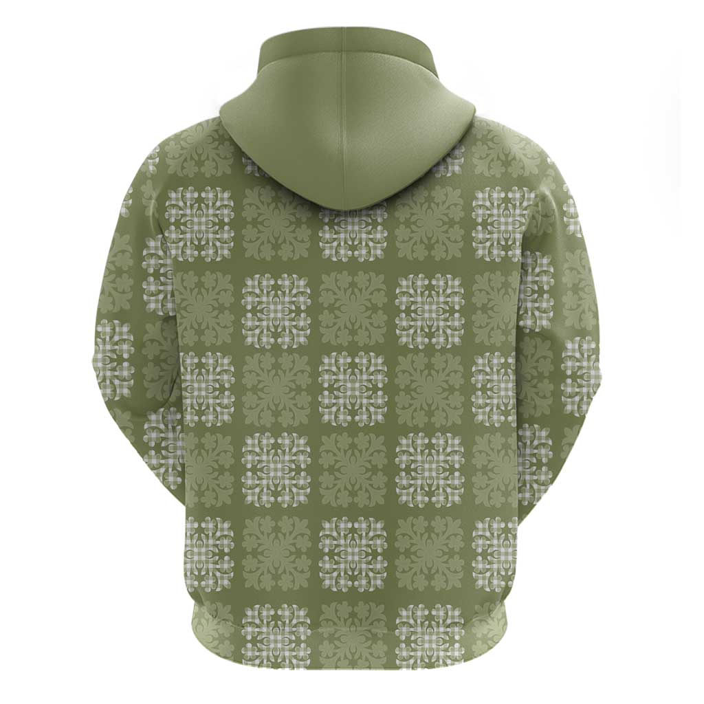 Vesuvian Green Palaka Quilt Hawaii Hoodie Traditional Hawaii-plaid Pattern - Polynesian Pride