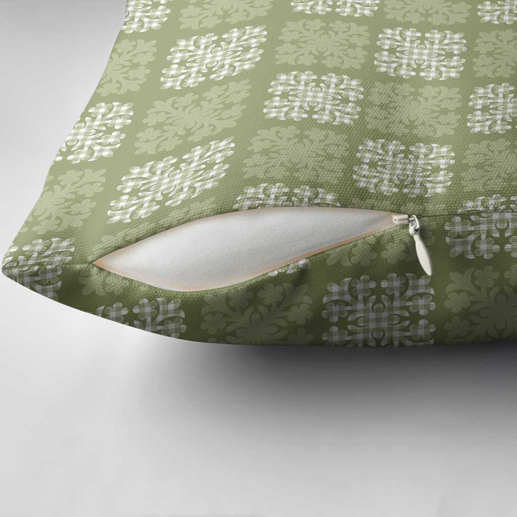 Vesuvian Green Palaka Quilt Hawaii Pillow Cover Traditional Hawaii-plaid Pattern - Polynesian Pride