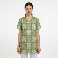 Vesuvian Green Palaka Quilt Hawaii Scrub Top Traditional Hawaii-plaid Pattern - Polynesian Pride