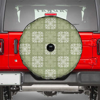 Vesuvian Green Palaka Quilt Hawaii Spare Tire Cover Traditional Hawaii-plaid Pattern - Polynesian Pride