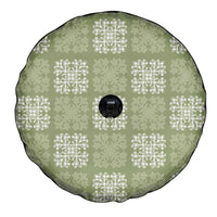 Vesuvian Green Palaka Quilt Hawaii Spare Tire Cover Traditional Hawaii-plaid Pattern - Polynesian Pride