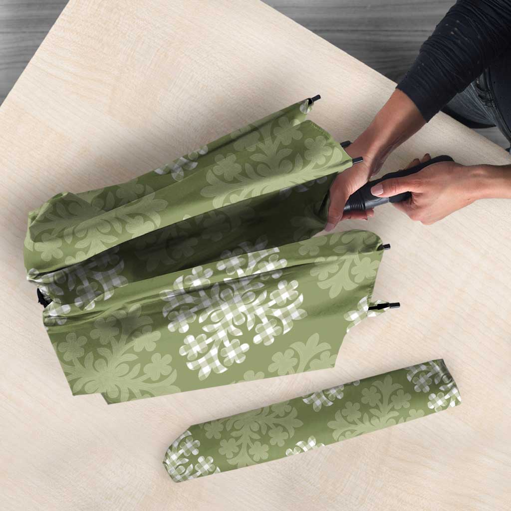 Vesuvian Green Palaka Quilt Hawaii Umbrella Traditional Hawaii-plaid Pattern - Polynesian Pride