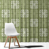 Vesuvian Green Palaka Quilt Hawaii Window Curtain Traditional Hawaii-plaid Pattern - Polynesian Pride