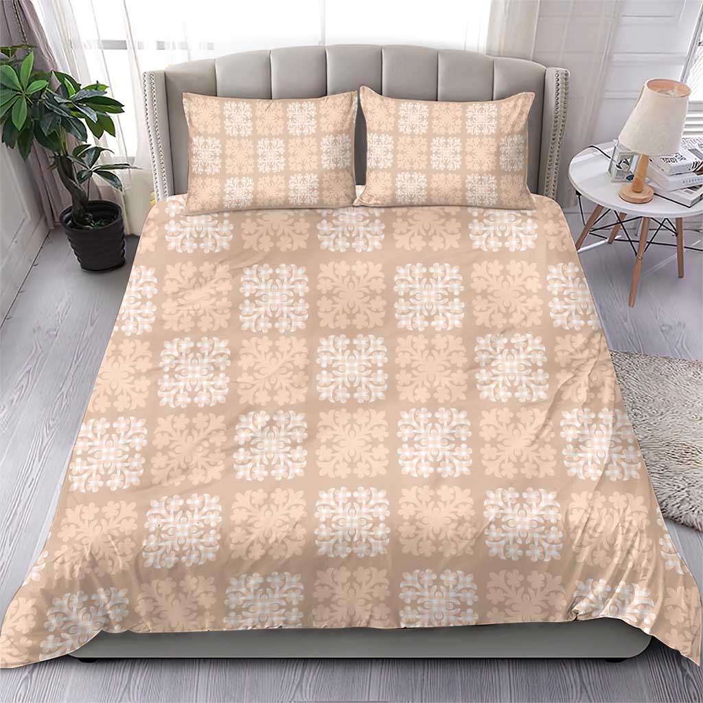 Beige Palaka Quilt Hawaii Bedding Set Traditional Hawaii-plaid Pattern - Polynesian Pride