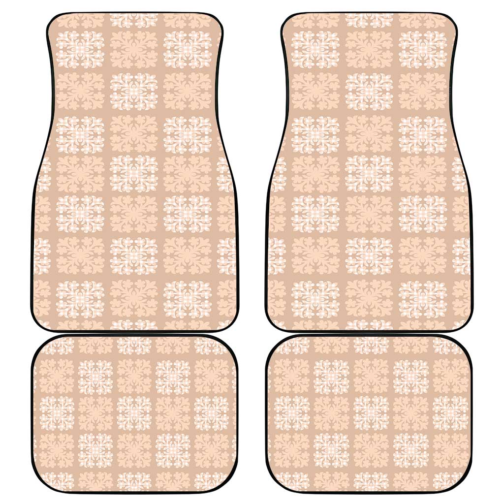 Beige Palaka Quilt Hawaii Car Mats Traditional Hawaii-plaid Pattern - Polynesian Pride
