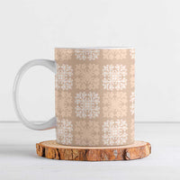 Beige Palaka Quilt Hawaii Ceramic Mug Traditional Hawaii-plaid Pattern - Polynesian Pride