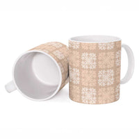 Beige Palaka Quilt Hawaii Ceramic Mug Traditional Hawaii-plaid Pattern - Polynesian Pride