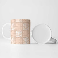 Beige Palaka Quilt Hawaii Ceramic Mug Traditional Hawaii-plaid Pattern - Polynesian Pride