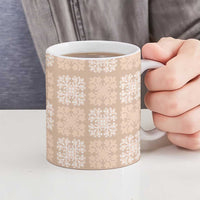 Beige Palaka Quilt Hawaii Ceramic Mug Traditional Hawaii-plaid Pattern - Polynesian Pride