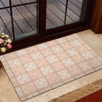 Beige Palaka Quilt Hawaii Rubber Doormat Traditional Hawaii-plaid Pattern - Polynesian Pride