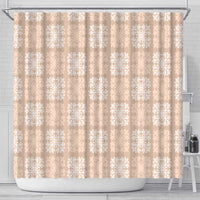 Beige Palaka Quilt Hawaii Shower Curtain Traditional Hawaii-plaid Pattern - Polynesian Pride