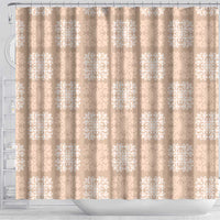 Beige Palaka Quilt Hawaii Shower Curtain Traditional Hawaii-plaid Pattern - Polynesian Pride