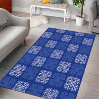 Royal Blue Palaka Quilt Hawaii Area Rug Traditional Hawaii-plaid Pattern - Polynesian Pride