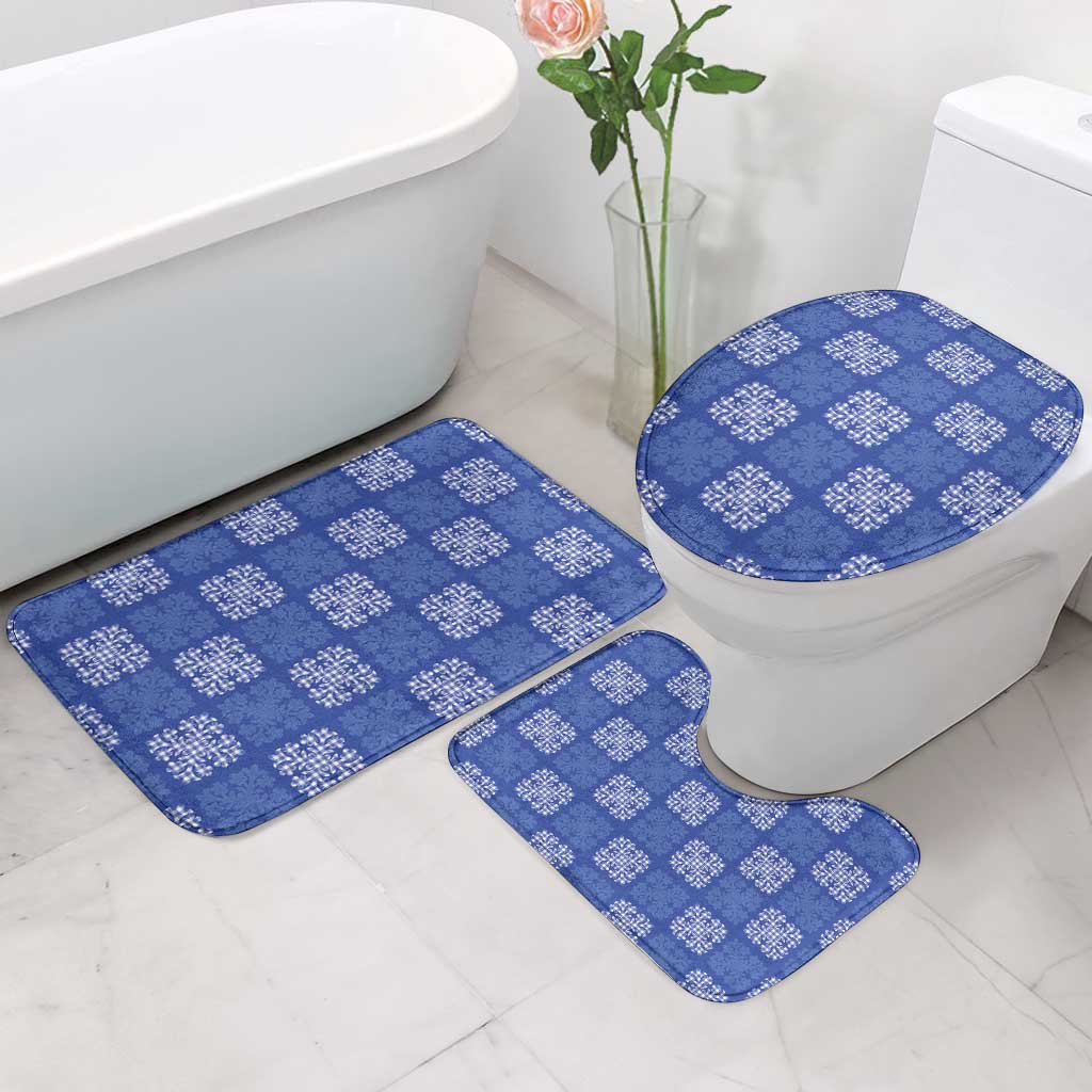 Royal Blue Palaka Quilt Hawaii Bathroom Set Traditional Hawaii-plaid Pattern - Polynesian Pride
